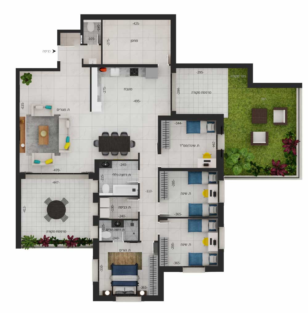 דגם נוף קומה 1 דירה 1