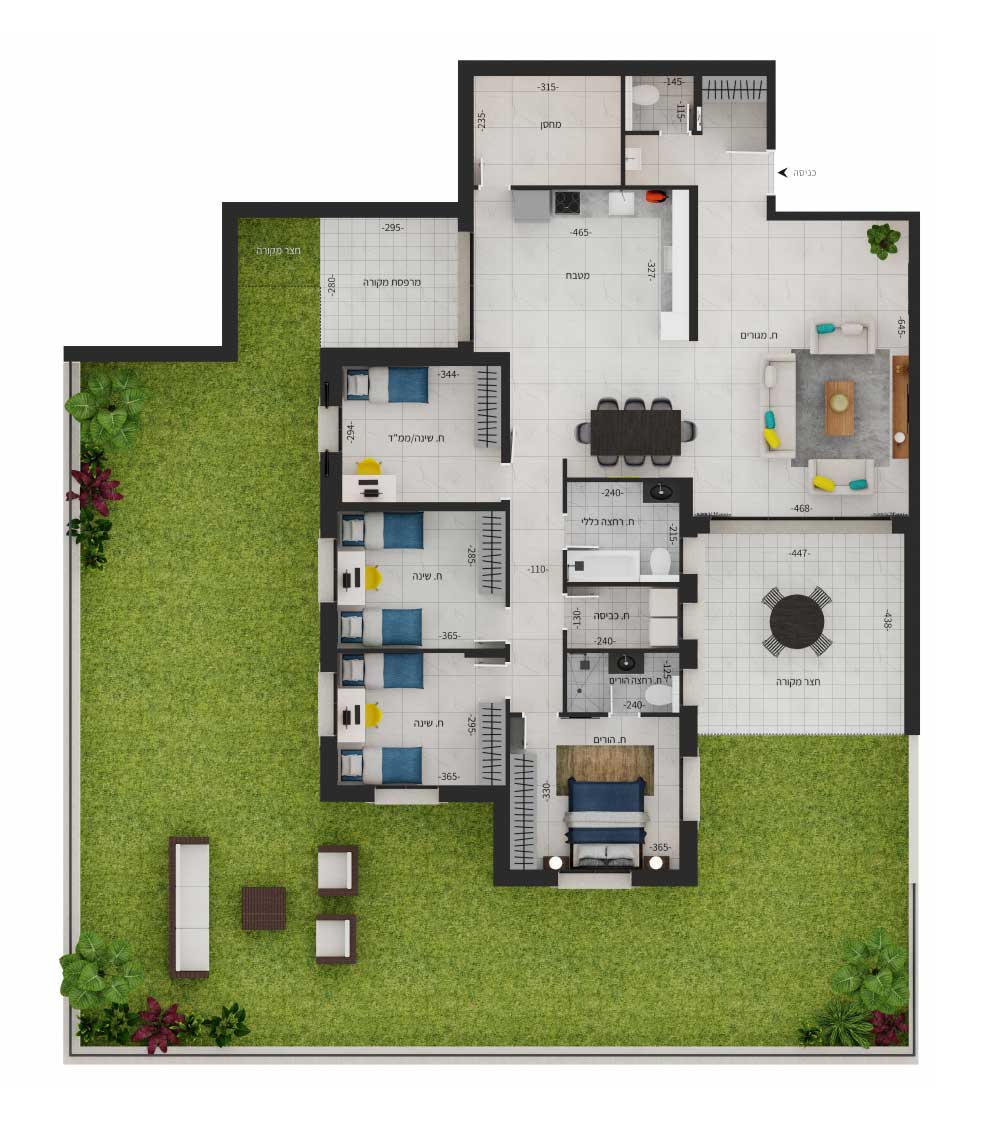 דגם נוף קומה מינוס 2 דירה 1